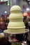 White chocolate fountain for fondue