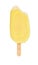 White chocolate outer popsicle on white background with a bite and clipping path