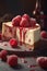 White Chocolate raspberry Cheesecake . AI generated Illustration