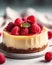 White Chocolate raspberry Cheesecake . AI generated Illustration