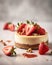 White Chocolate Strawberry Cheesecake . AI generated Illustration