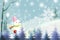 White christmas background with cute snowman - Graphic texture of painting techniques