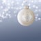 White Christmas Ball Ornament Elegant Blue Gray