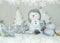 White Christmas - Snowman with winter snow background