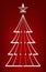 White Christmas tree vector red background