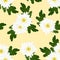 White Chrysanthemum on Yellow Ivory Background. Vector Illustration
