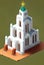 White church - 3D colorful digitally created artwork