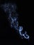 White cigarette smoke on a black background