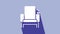 White Cinema chair icon isolated on purple background. 4K Video motion graphic animation