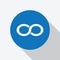 White circle link icon, hyperlink chain.