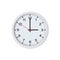 White circle wall clock face showing 3 o`clock, isolated
