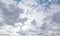 White cirrus, feathery clouds  against spring  blue cloudy sky on sunny day in England