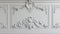 White classic ornate wall panel molding in a detailed baroque style