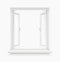 White classic plastic window with windowsill