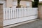 White classic sliding home door aluminum gate slide portal of suburb house