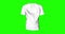 White classic t shirt waving green chroma key cotton clothe animation 3d