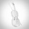 White Classical Wooden Violin with Bow in Clay Style. 3d Rendering