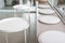 White clean simple and modern style table and seats in modern cafe or restaurant