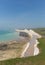 White cliffs and Birling gap beach East Sussex UK