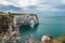 White cliffs of Etretat and the Alabaster Coast, Normandy, Franc
