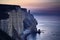 White cliffs of Etretat at sunset, Normandy, France