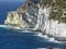 White cliffs looking over the sea to Ponza in Italy.