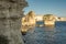 White cliffs, stacks and Mediterranean at Bonifacio in Corsica