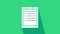 White Clipboard with checklist icon isolated on green background. 4K Video motion graphic animation