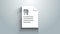 White Clipboard with dental card or patient medical records icon isolated on grey background. Dental insurance. Dental