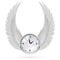 White clock. White wings.