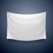 White cloth banner signboard blank.