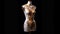 White clothing mannequin drenched in colored paint , Generative AI