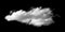 White cloud on the black background