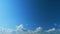 White Cloud With Blue Sky Background. Beauty Clear Cloudy In Sunshine Calm Bright Winter Air. Timelapse.