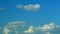 White Cloud With Blue Sky Background. Beauty Clear Cloudy In Sunshine Calm Bright Winter Air. Timelapse.