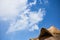 White cloud in bright blue tropical sky background landscape