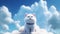 White Cloud Cat Embracing You In Pixar Style