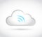 White cloud computing wifi illustration design