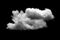 White cloud isolated black background