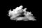 White cloud isolated on a black background realistic clou.