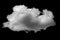 White cloud isolated on a black background realistic cloud