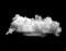 White cloud isolated on a black background realistic cloud.