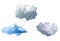 White cloud polygon icon vector set