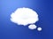 White cloud shape of a thinking balloon at blur background, concept world wide data sharing and communication