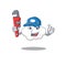 White cloud Smart Plumber cartoon character design with tool