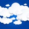 White clouds on blue sky background