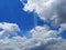 White clouds in the blue sky natural background beautiful nature space for write