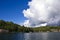 White clouds on the lake