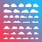 White Clouds silhouettes vector collection