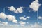 White Clouds Sky Blue Cloudscape Summer Day Concept